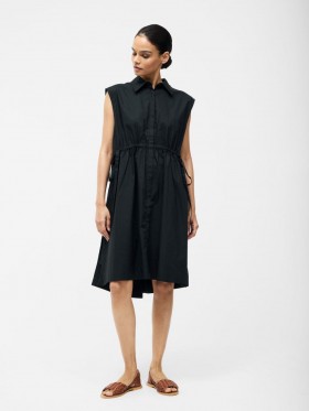  Robe sans manches à nouer en popeline noire | Robes French Connection pour femmes