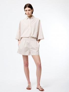  Short à enfiler en popeline rayée Rhodes, coloris encens/porcelaine | Ensemble French Connection pour femme