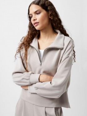  Pull Wren à demi-zip, coloris macchiato délavé | Tricots French Connection pour femme